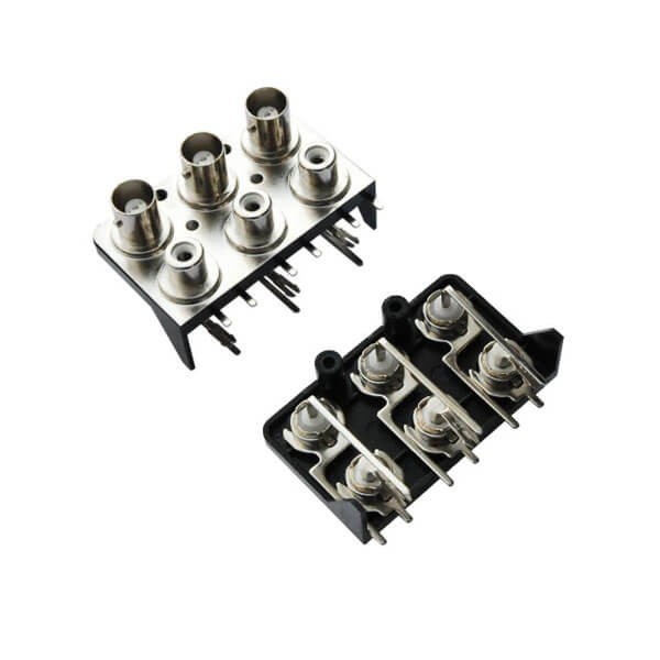 pcb連接器 插座 帶RCA彎式 BNC射頻同軸母頭 pcb連接器 插座 帶RCA彎式 BNC射頻同軸母頭