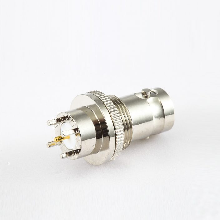 BNC連接器用于PCB安裝母頭直式前鎖穿墻插孔75Ω BNC連接器用于PCB安裝母頭直式前鎖穿墻插孔75Ω