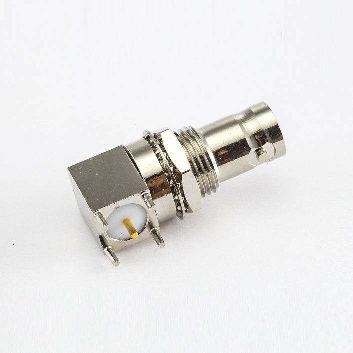 BNCPCB安裝連接器母頭彎插面板安裝前鎖穿墻50Ω BNCPCB安裝連接器母頭彎插面板安裝前鎖穿墻50Ω