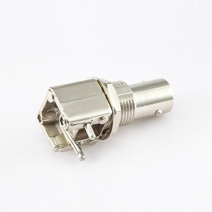 面板安裝前鎖穿墻BNC連接器母彎式PCB插孔50Ω 面板安裝前鎖穿墻BNC連接器母彎式PCB插孔50Ω