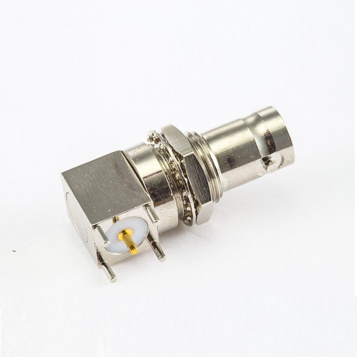 面板安裝前鎖穿墻BNC連接器插孔彎式PCB插孔50Ω 面板安裝前鎖穿墻BNC連接器插孔彎式PCB插孔50Ω
